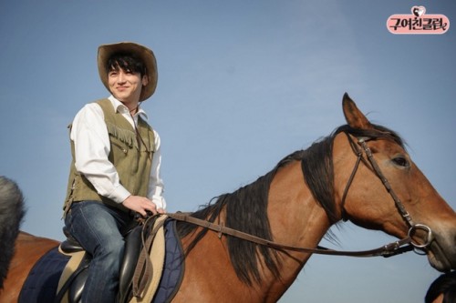 Puppy-dog on a horse
